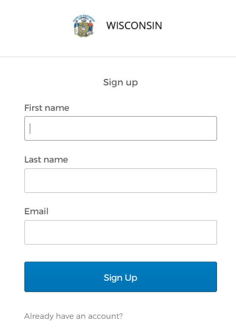 My Wisconsin ID Sign Up Screen