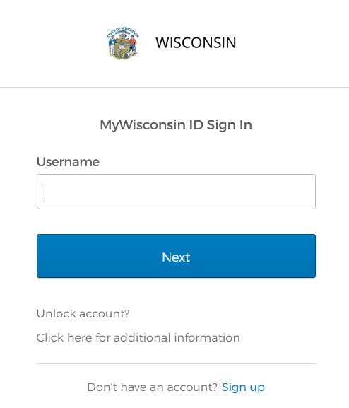 My Wisconsin ID Sign In Screen