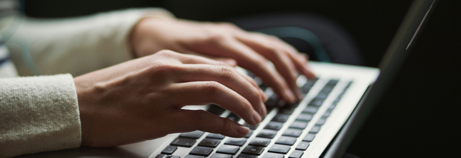 Fingers typing 